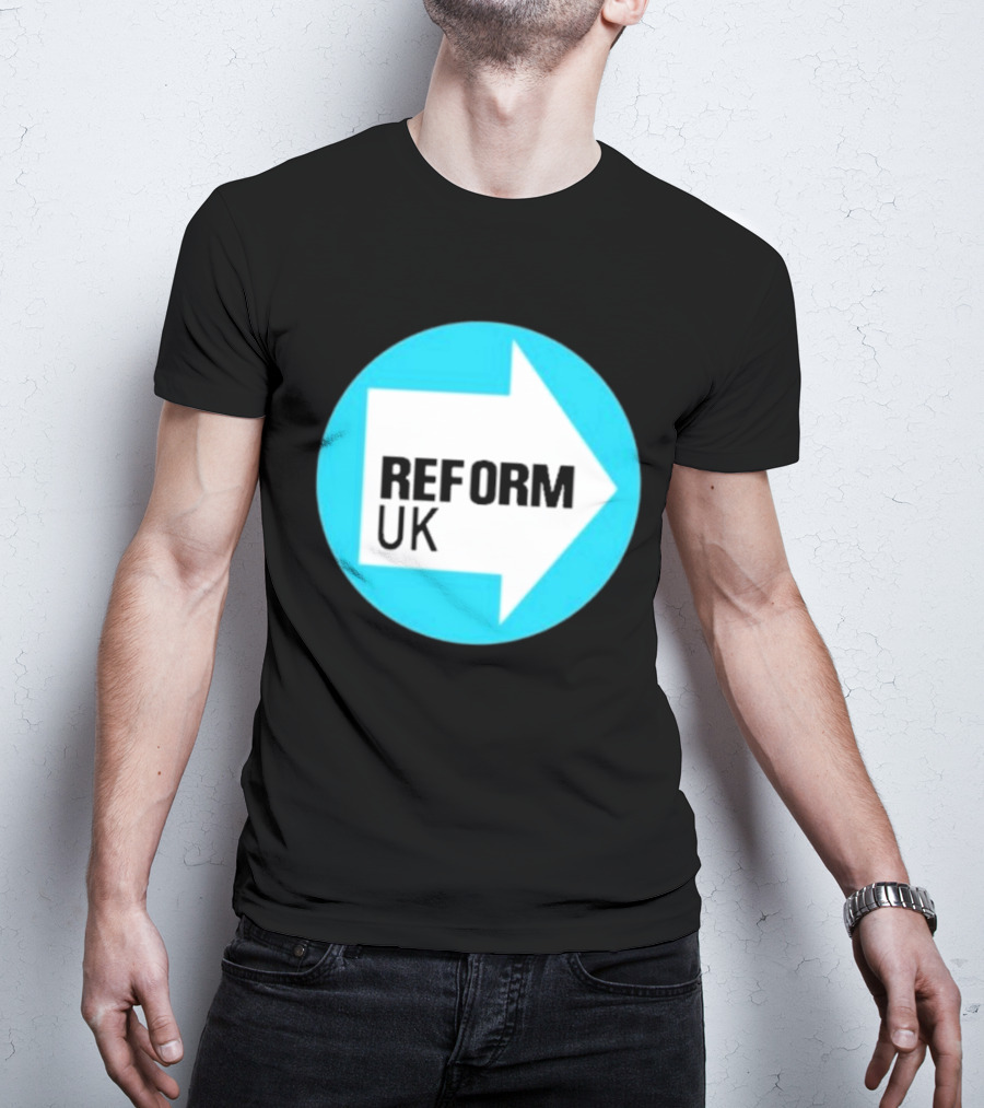 Reform UK Arrow Symbol Blue Circle T-Shirt