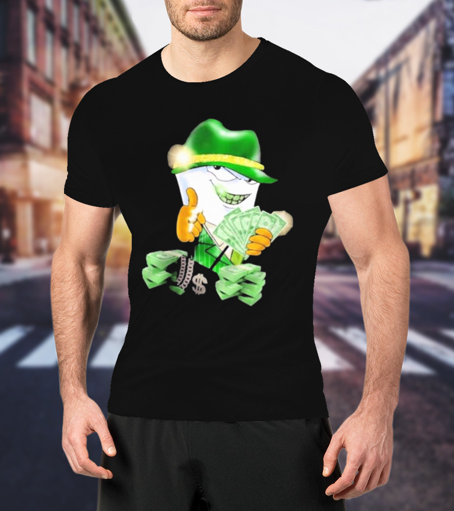 Thug Shake Money Master Shake With Cash And Green Hat T-Shirt