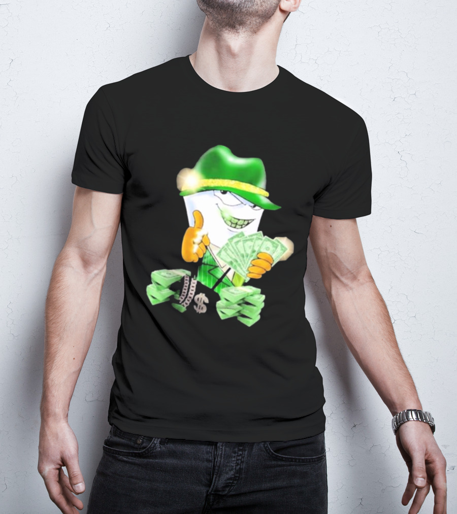 Thug Shake Money Master Shake With Cash And Green Hat T-Shirt