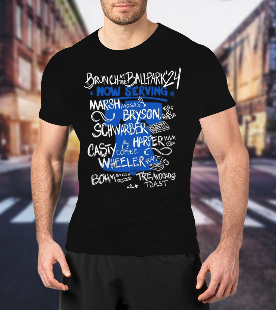 Brunch At The Ballpark 24 Now Serving Marshmosa Bryson Schwarber Bohm Avocado Toast Wheeler Waffles Harper Ham T-Shirt