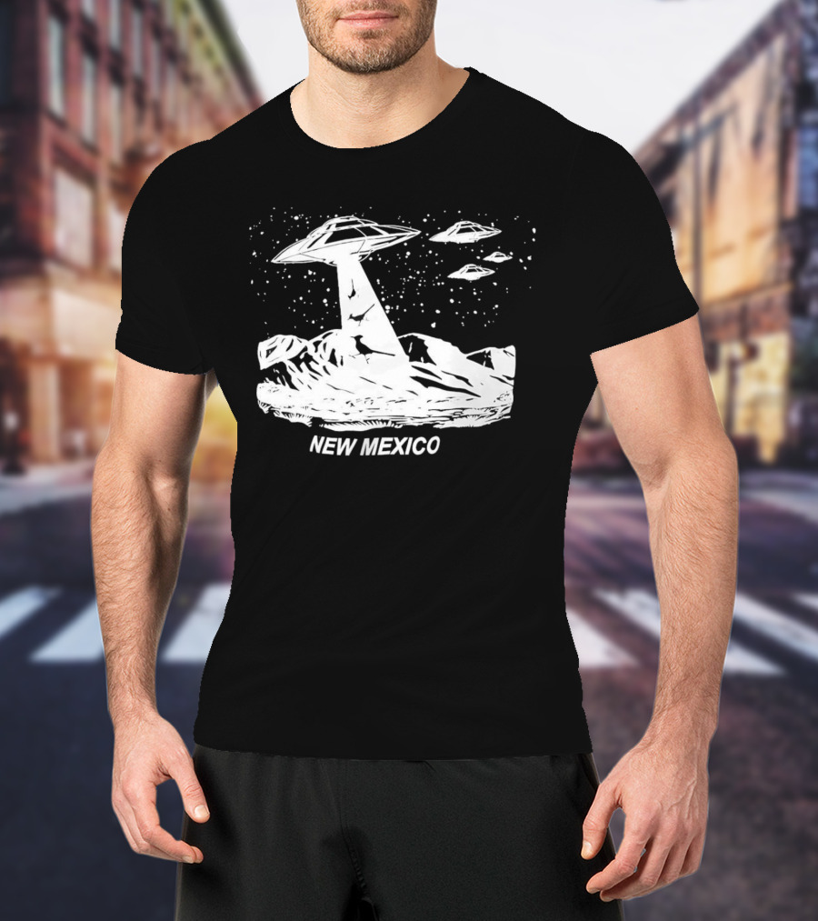 New Mexico UFOs And Aliens In Starry Sky Scene T-Shirt