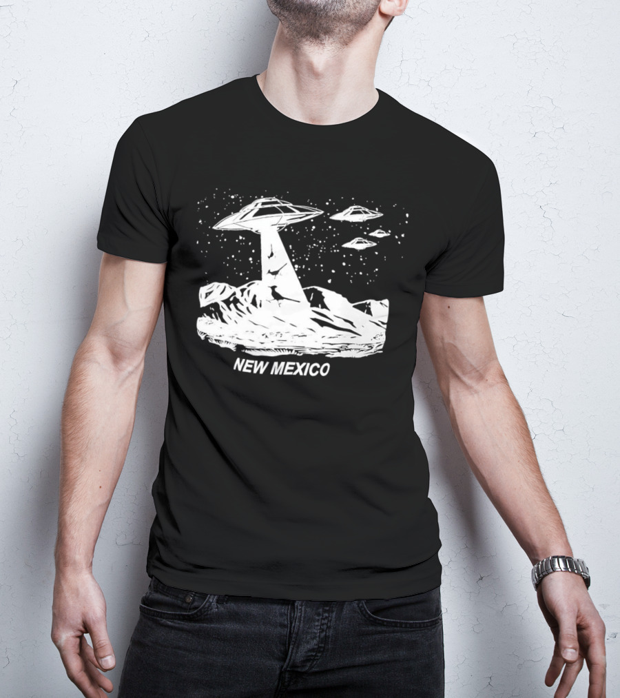 New Mexico UFOs And Aliens In Starry Sky Scene T-Shirt