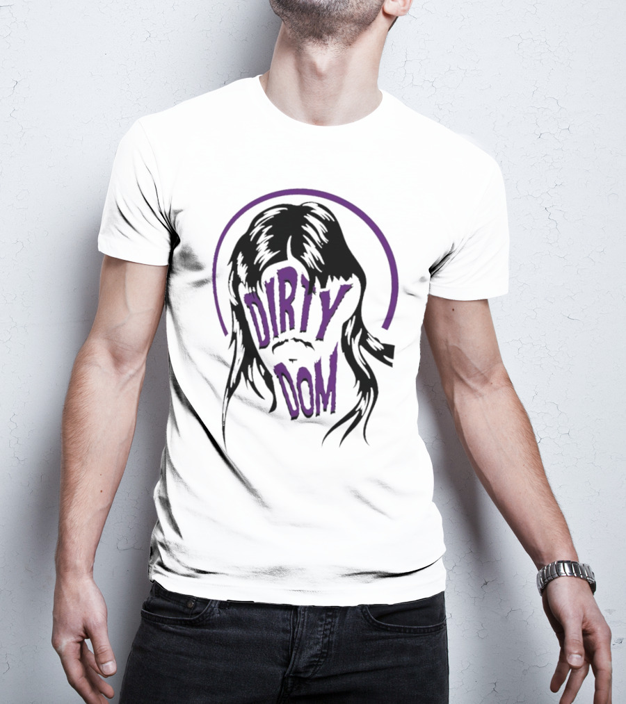 Dirty Dom Mullet Retro Style Black And Purple T-Shirt