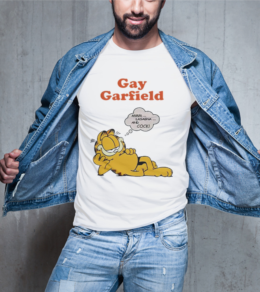 Gay Garfield Mmm Lasagna And Cock Meme T-Shirt
