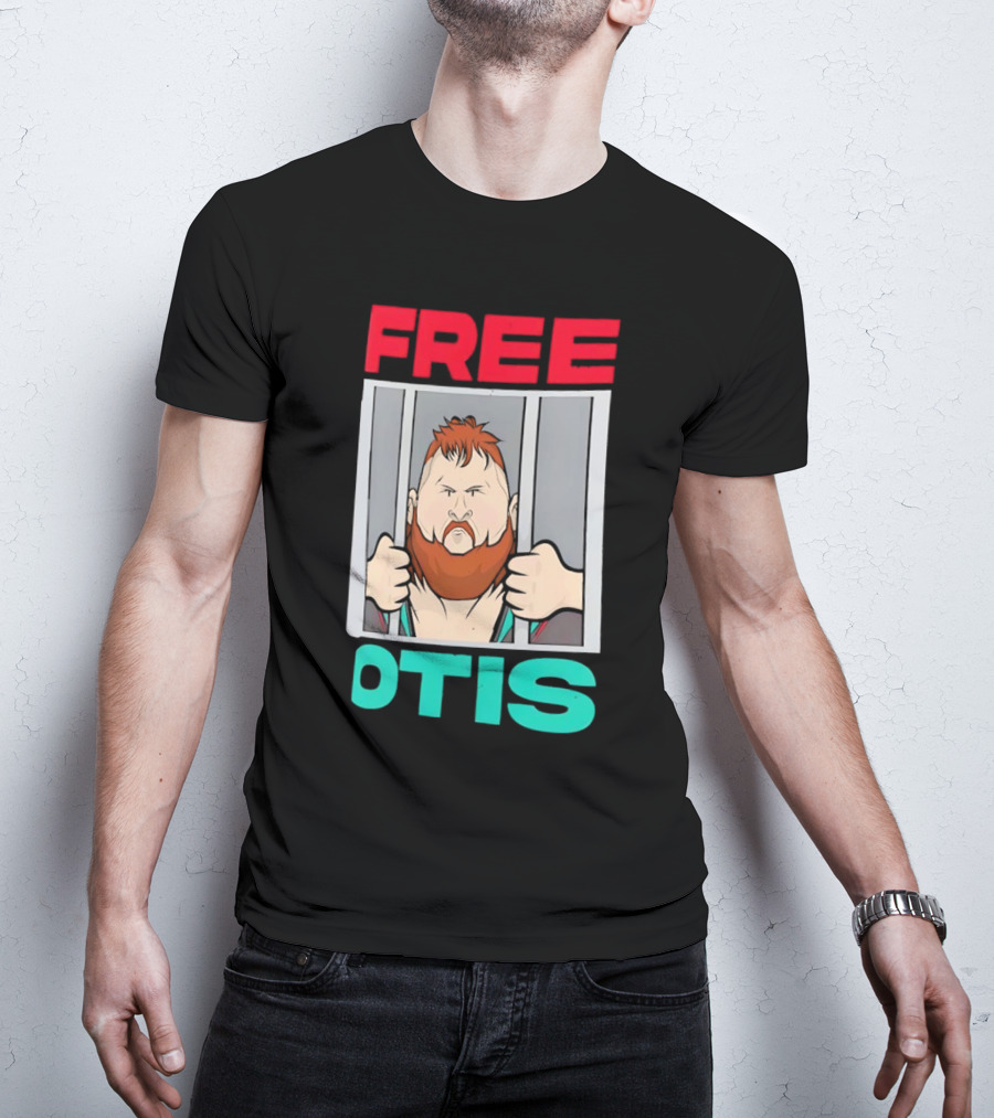 Free Otis Cartoon Nikola Bogojevic Wrestling T-Shirt