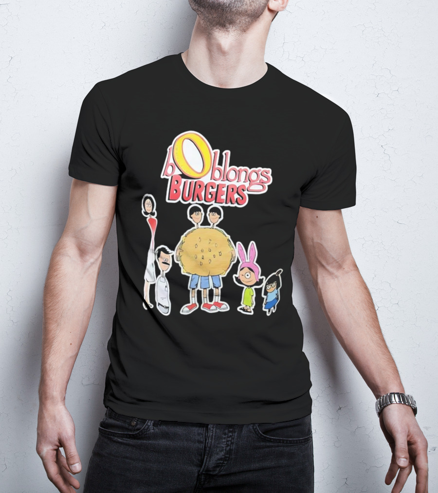 Boblongs Burgers Cartoon Characters Holding Burger T-Shirt