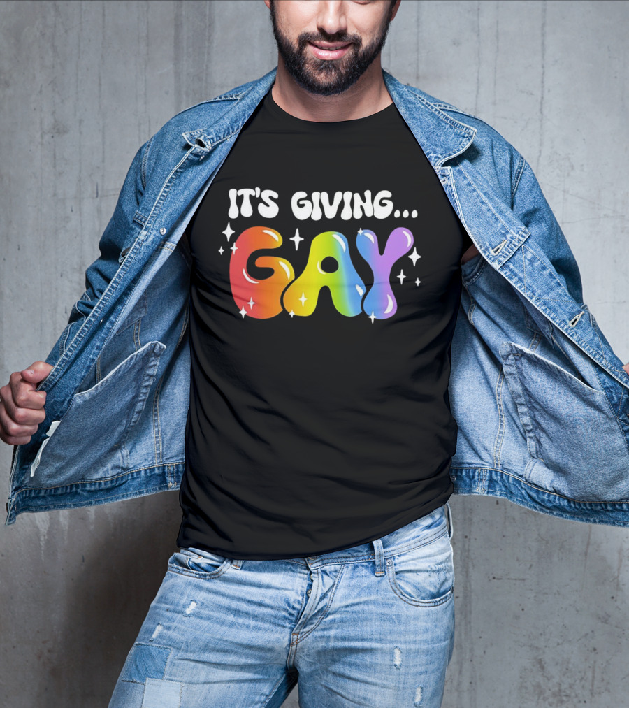 It's Giving Gay Pride Rainbow Sparkles T-Shirt