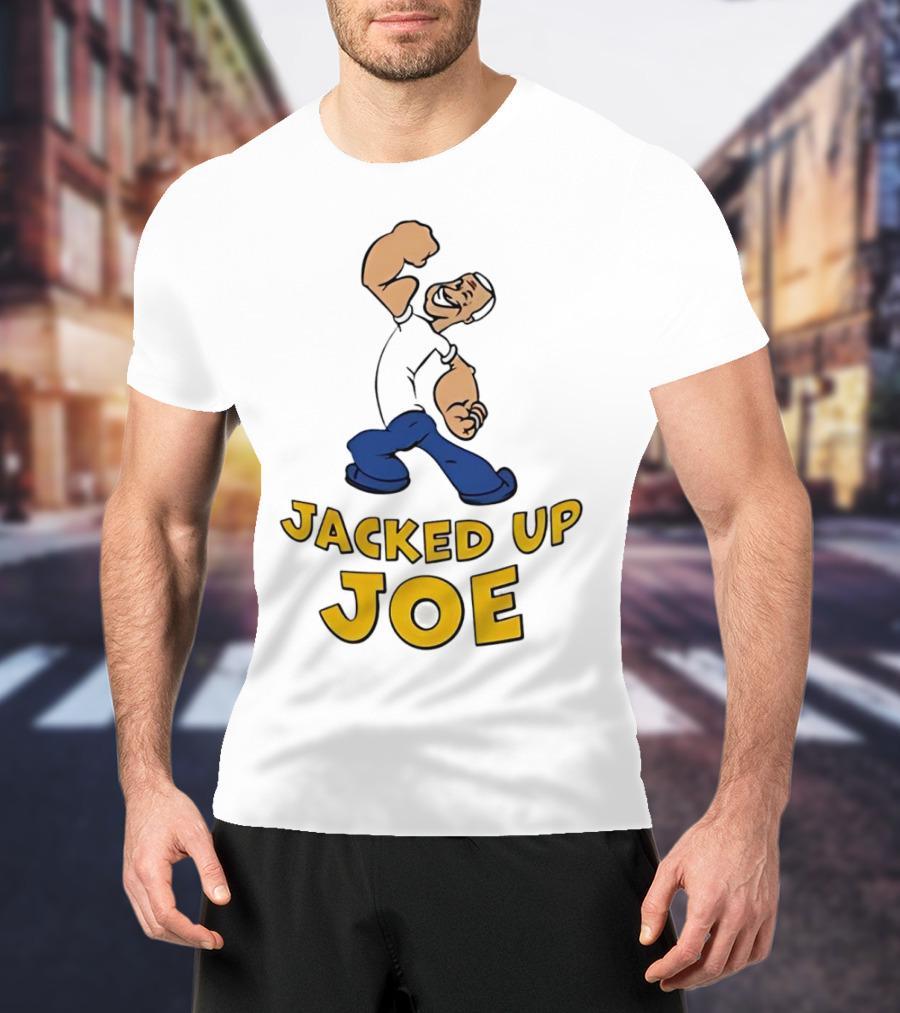 Jacked Up Joe Cartoon Flexing Character T-Shirt