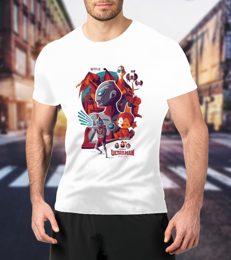 Netflix Ultraman Rising Cartoon Kaiju Characters T-Shirt