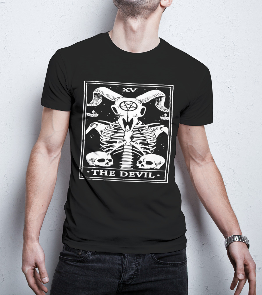 XV The Devil Skeleton Skull Tarot T-Shirt