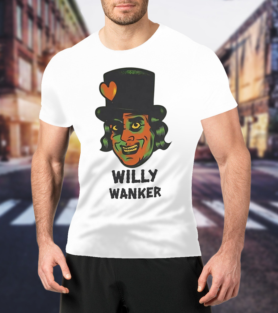 Willy Wanker Orange Heart Character T-Shirt