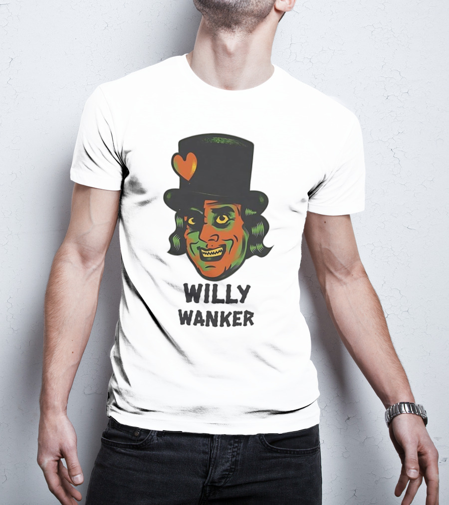 Willy Wanker Orange Heart Character T-Shirt