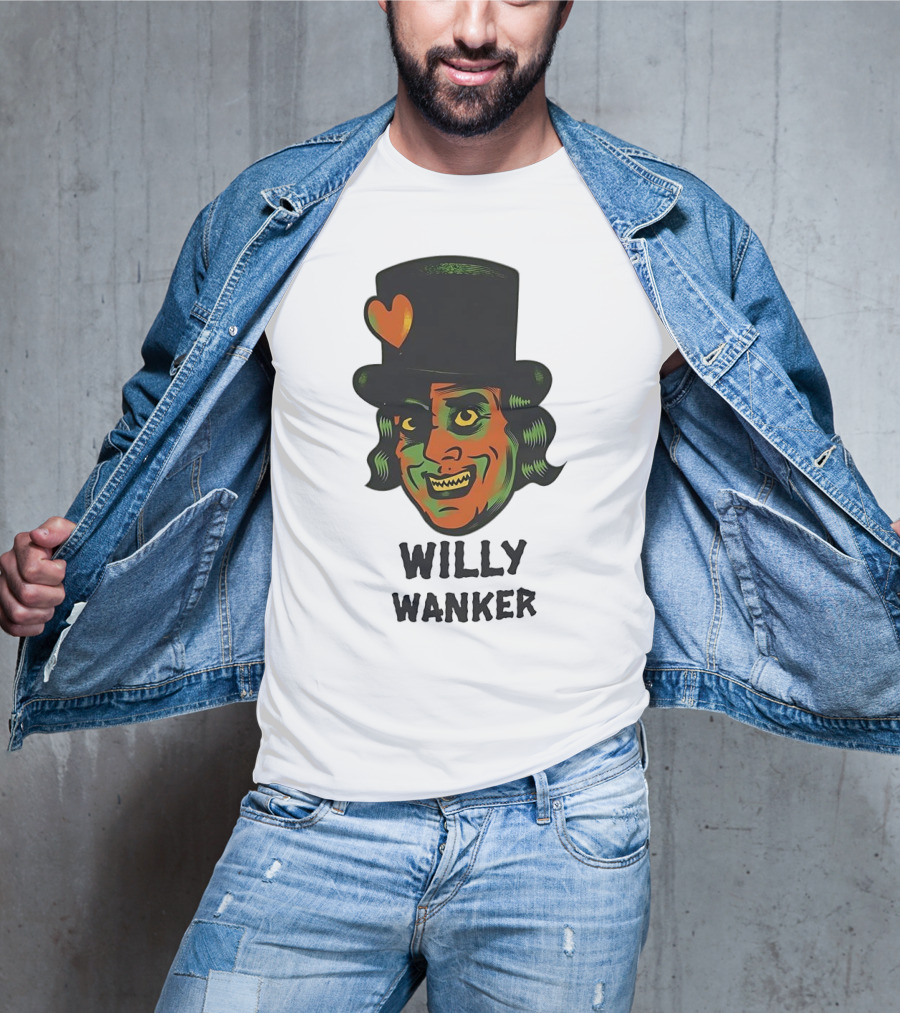 Willy Wanker Orange Heart Character T-Shirt