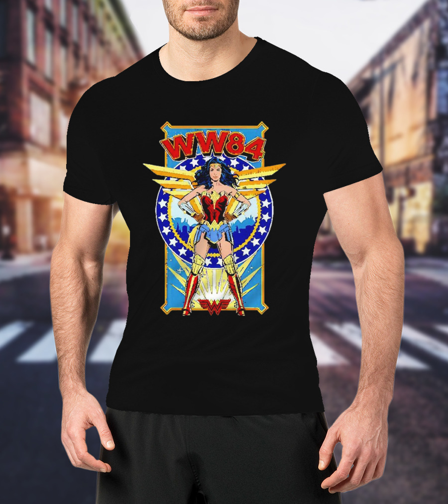WW84 Wonder Woman Retro Superhero Wings And Stars T-Shirt