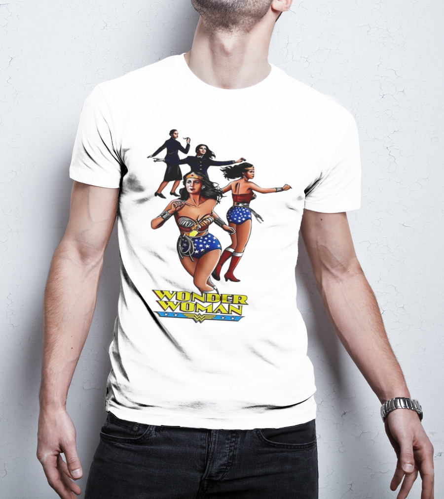 Wonder Woman Classic Logo Comic Character Poses T-Shirt