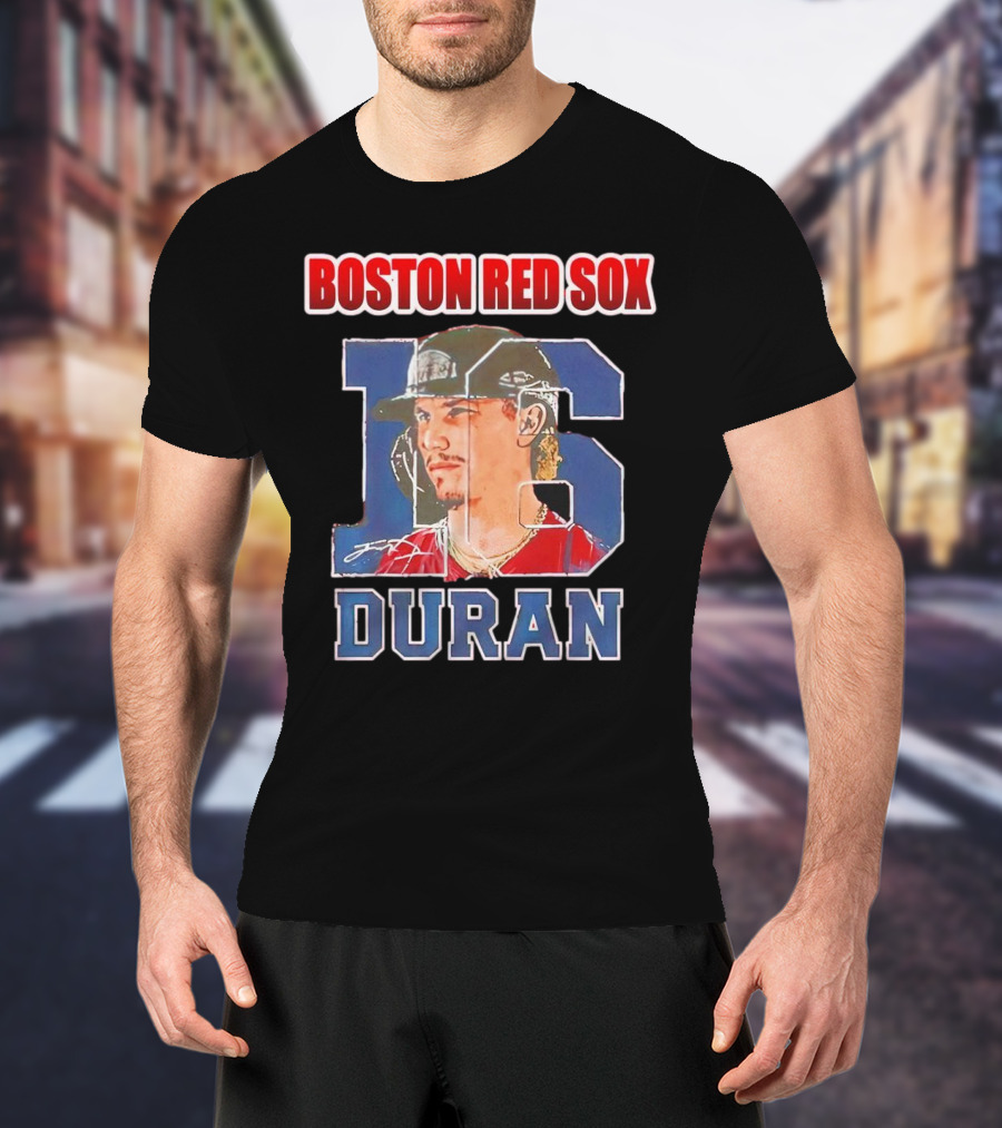 Boston Red Sox Jarren Duran 16 Portrait Patch T-Shirt