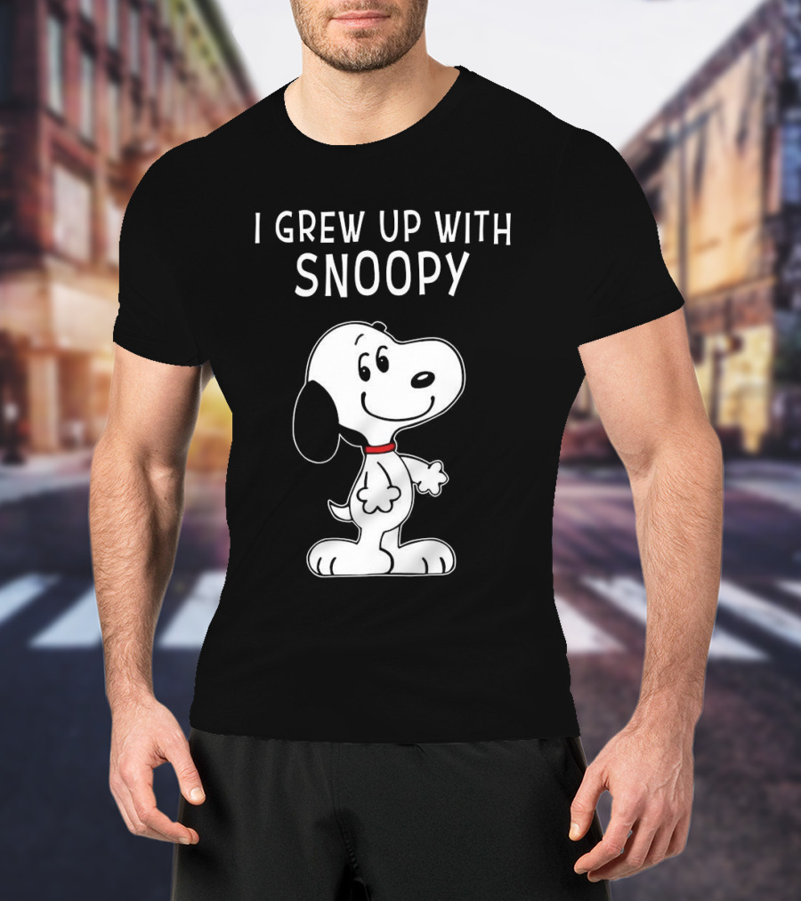 I Grew Up With Snoopy Peanuts Character Nostalgic Fun T-Shirt