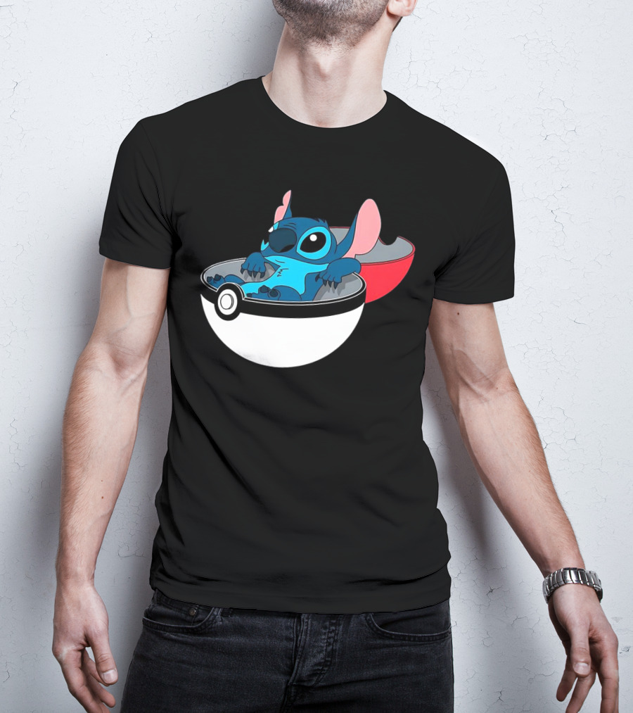 The Stitch Relaxing In Poké Ball Fusion Concept T-Shirt