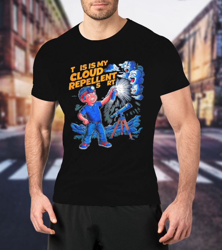 Funny Stargazing With Cloud Repellent Spray And Telescope T-Shirt
