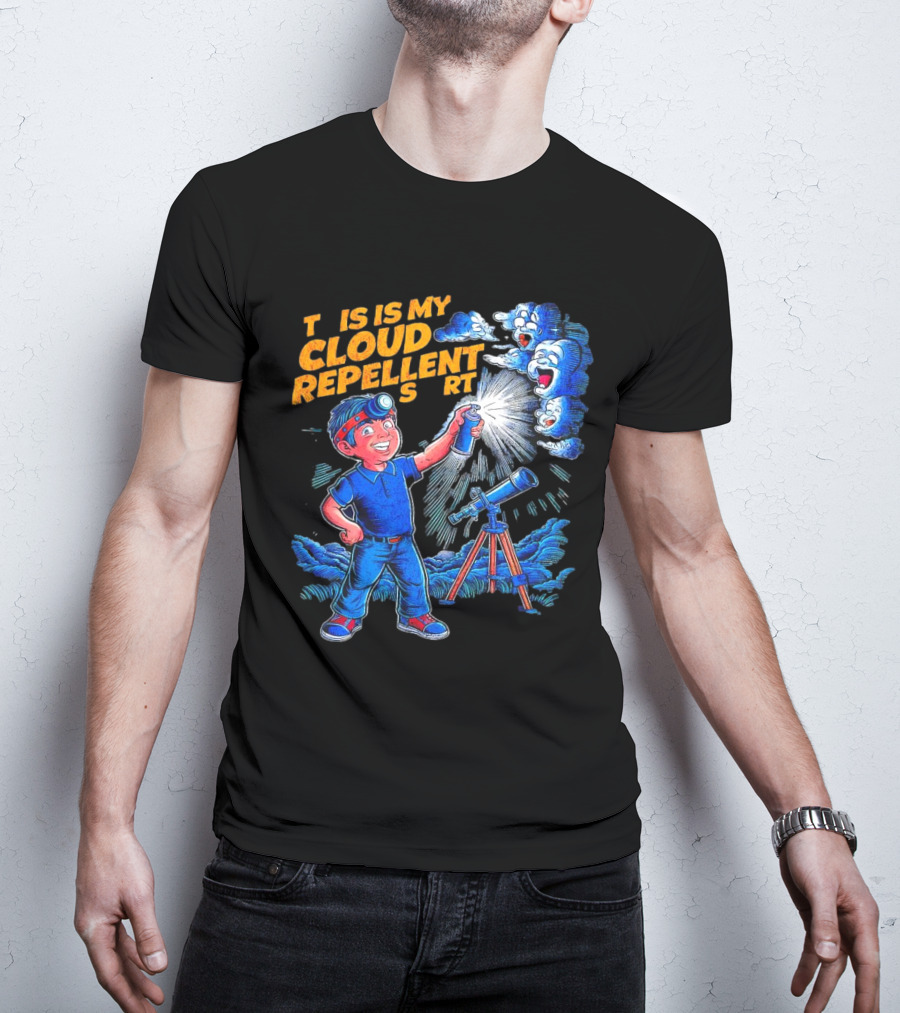 Funny Stargazing With Cloud Repellent Spray And Telescope T-Shirt