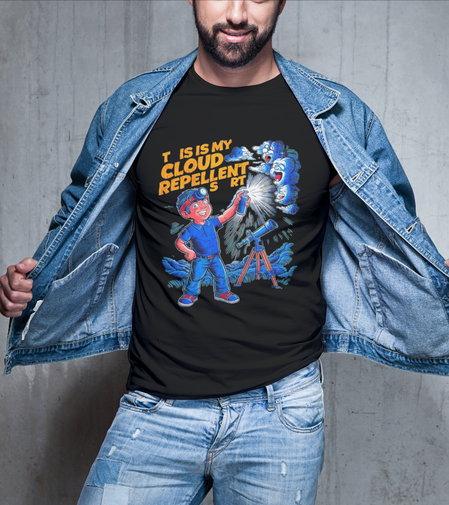 Funny Stargazing With Cloud Repellent Spray And Telescope T-Shirt