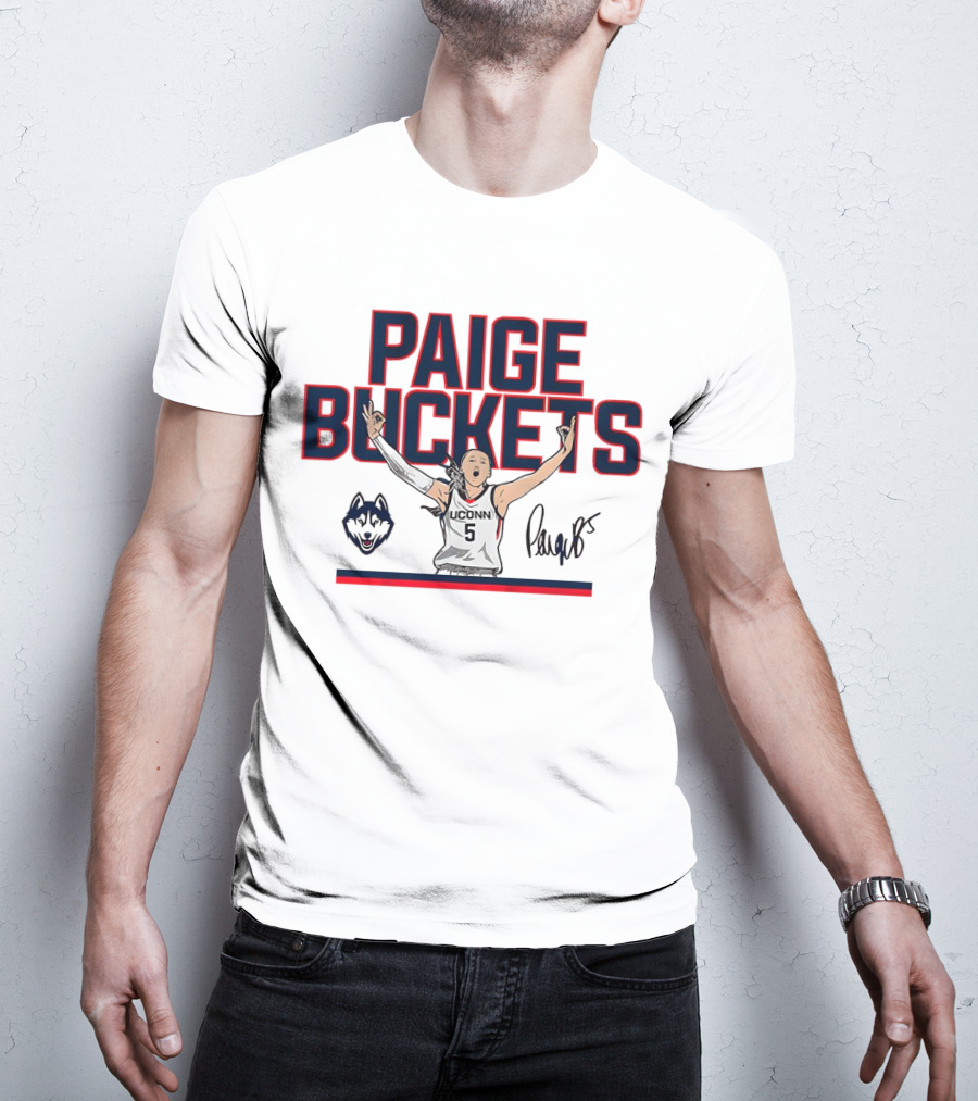 UConn Paige Bueckers Buckets Huskies Basketball Signature T-Shirt