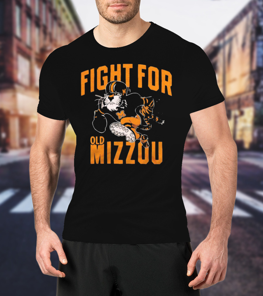 Fight For Old Mizzou Football Mascot In Action T-Shirt
