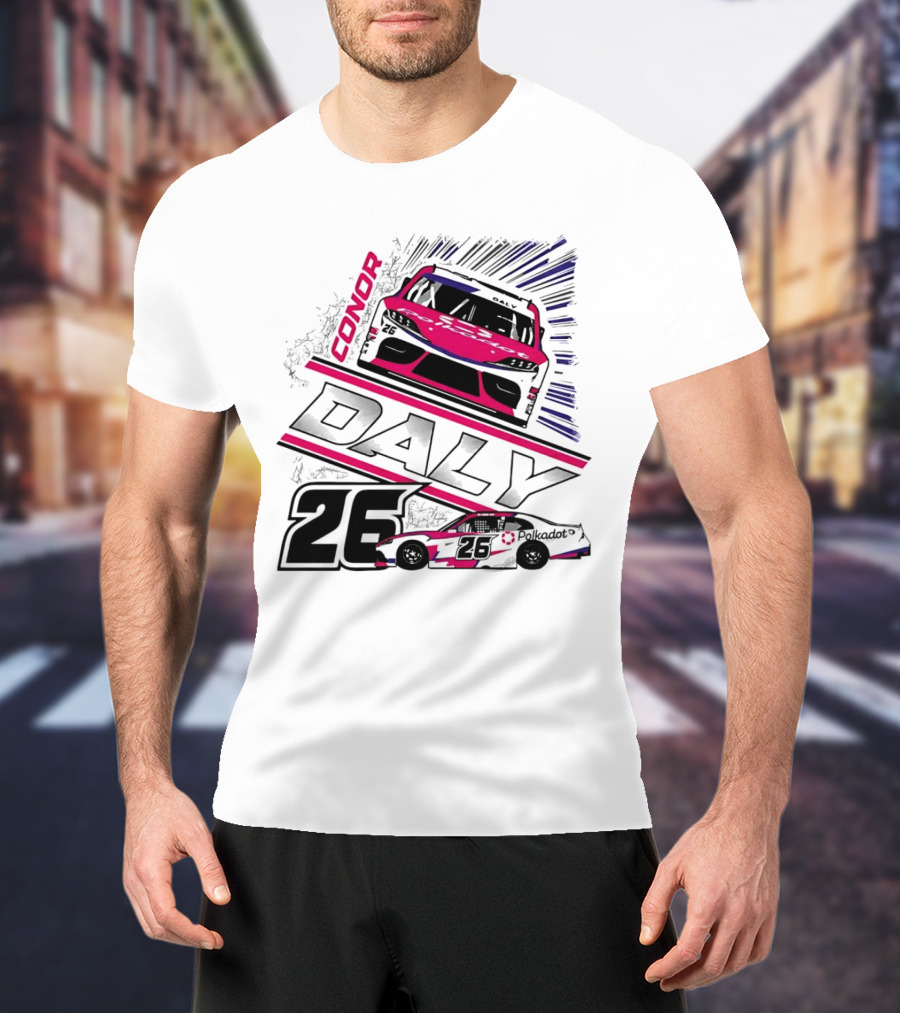 Conor Daly 26 Polkadot Racing Car T-Shirt