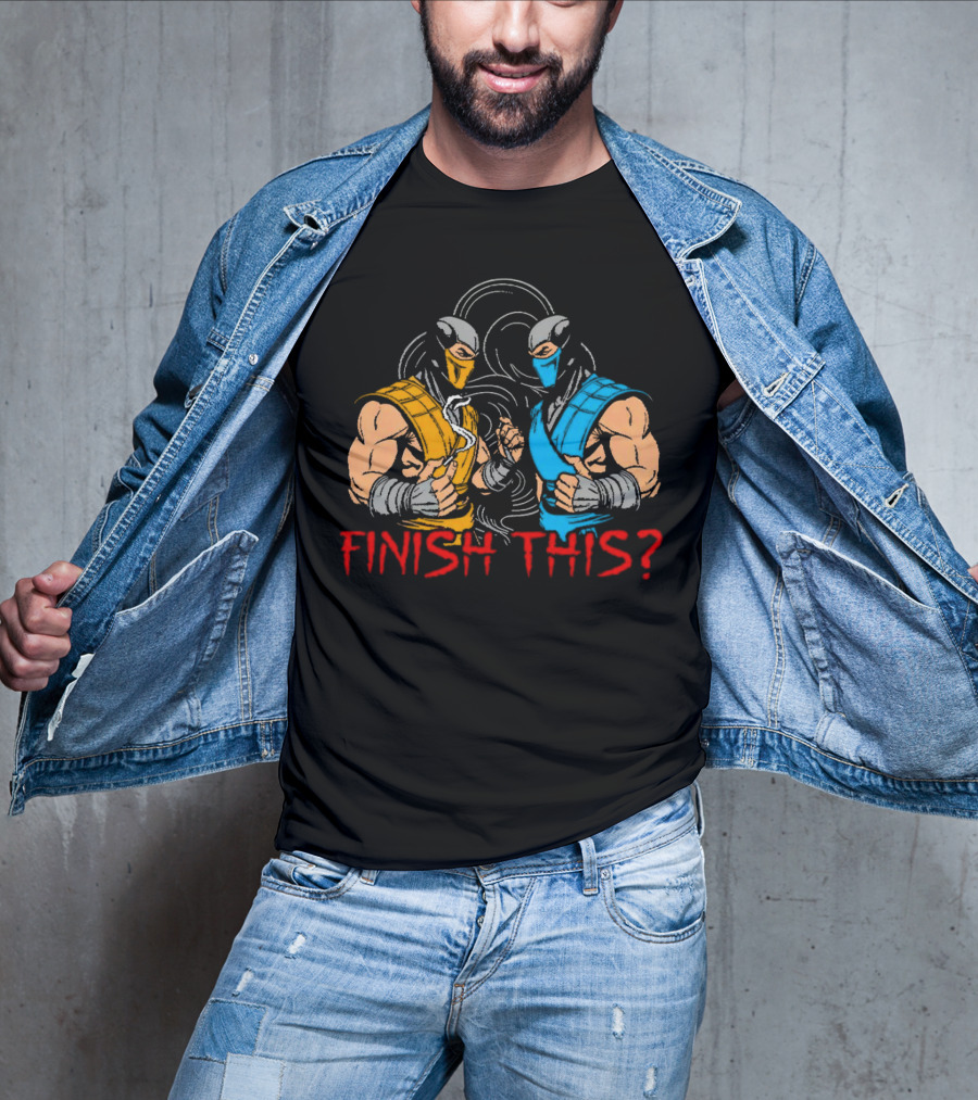 Finish This Mortal Kombat Smoke Sub-Zero Scorpion Showdown T-Shirt