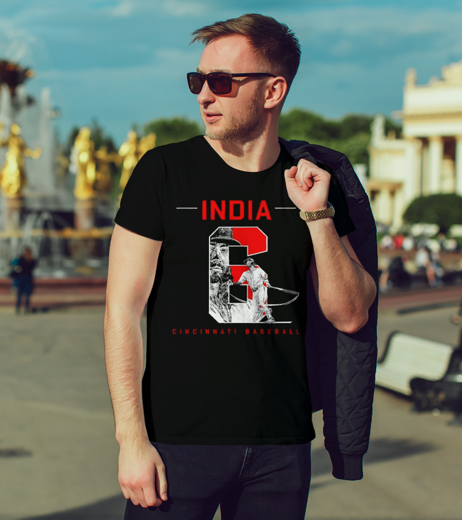 India Cincinnati Baseball Player T-Shirt