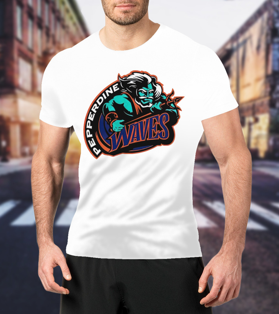 Pepperdine Waves 1997 Retro Logo Warrior T-Shirt