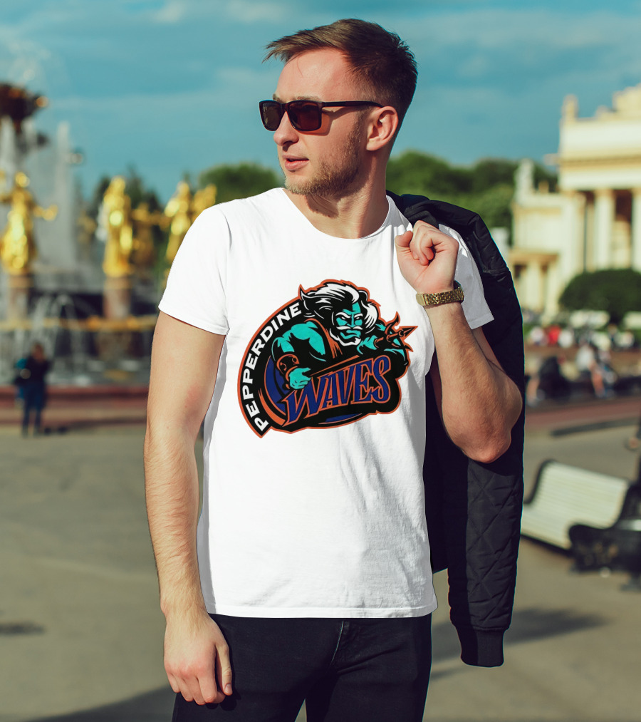 Pepperdine Waves 1997 Retro Logo Warrior T-Shirt