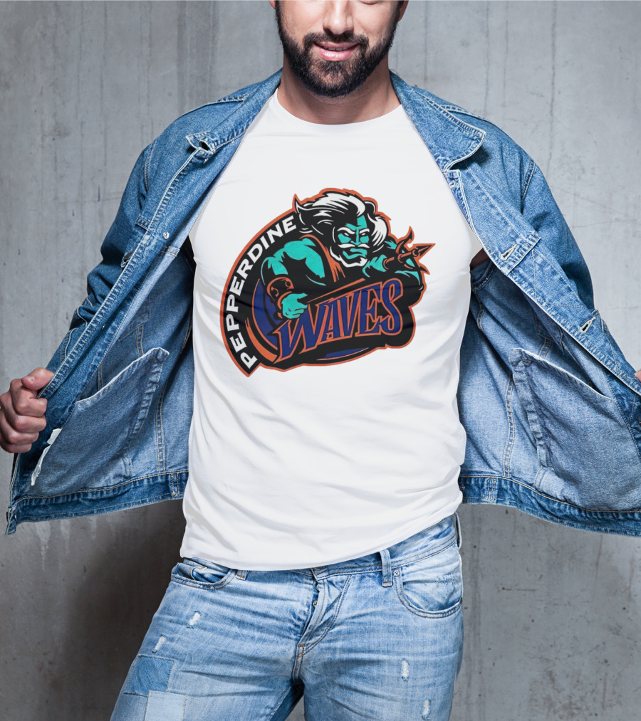 Pepperdine Waves 1997 Retro Logo Warrior T-Shirt