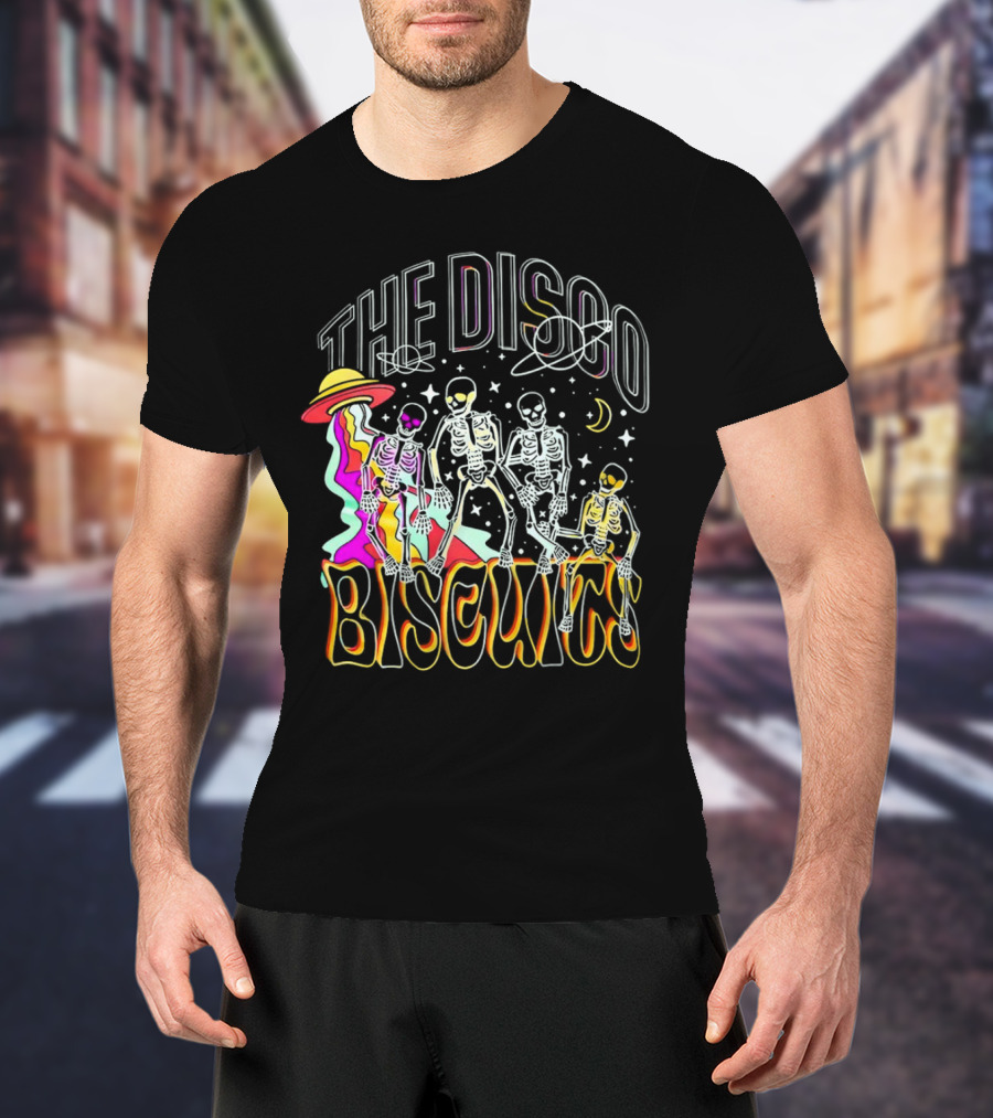 The Disco Biscuits Skeletons Dancing With UFO And Stars T-Shirt