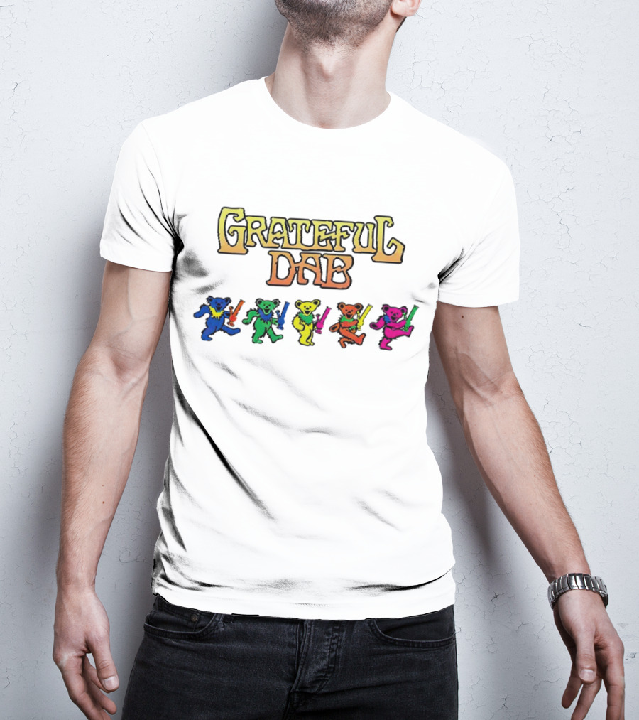 Grateful Dab Bears With Colorful Smoking Pipes T-Shirt
