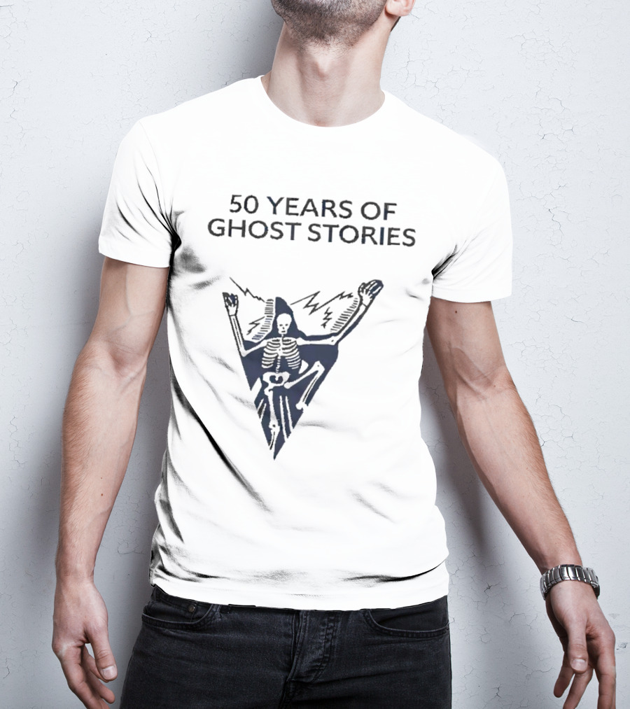 50 Years Of Ghost Stories Skeleton With Lightning Bolt T-Shirt