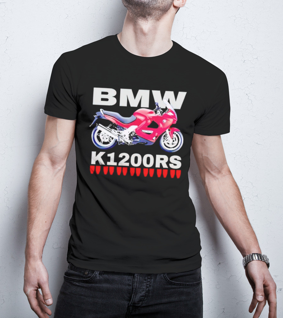 BMW K1200Rs Motorcycle Illustration With Red Iconic T-Shirt