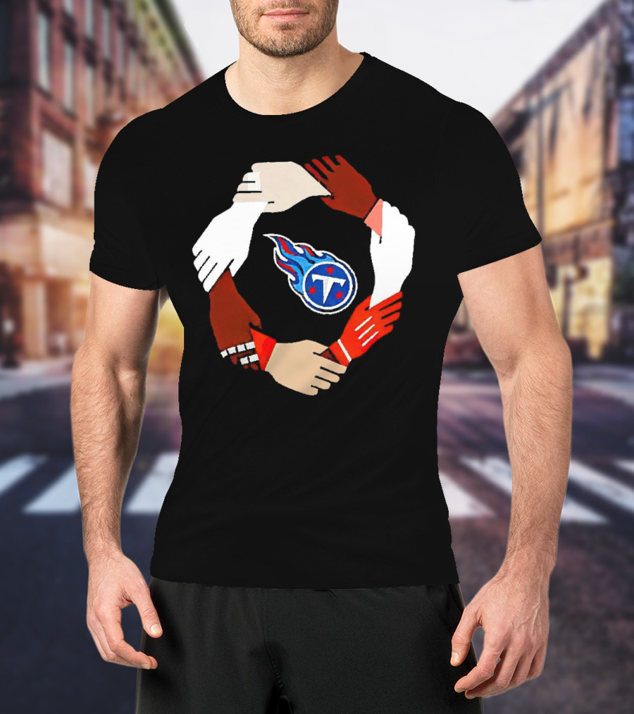 Tennessee Titans Unity Logo Hands Circle T-Shirt