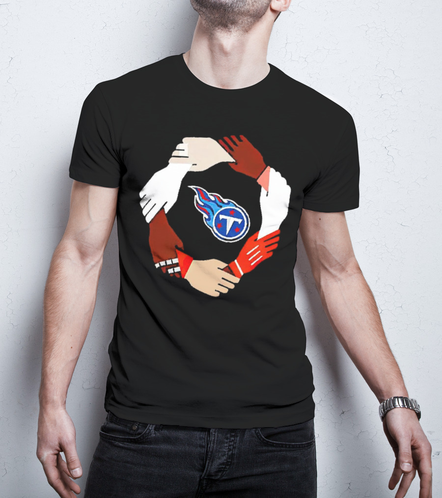 Tennessee Titans Unity Logo Hands Circle T-Shirt