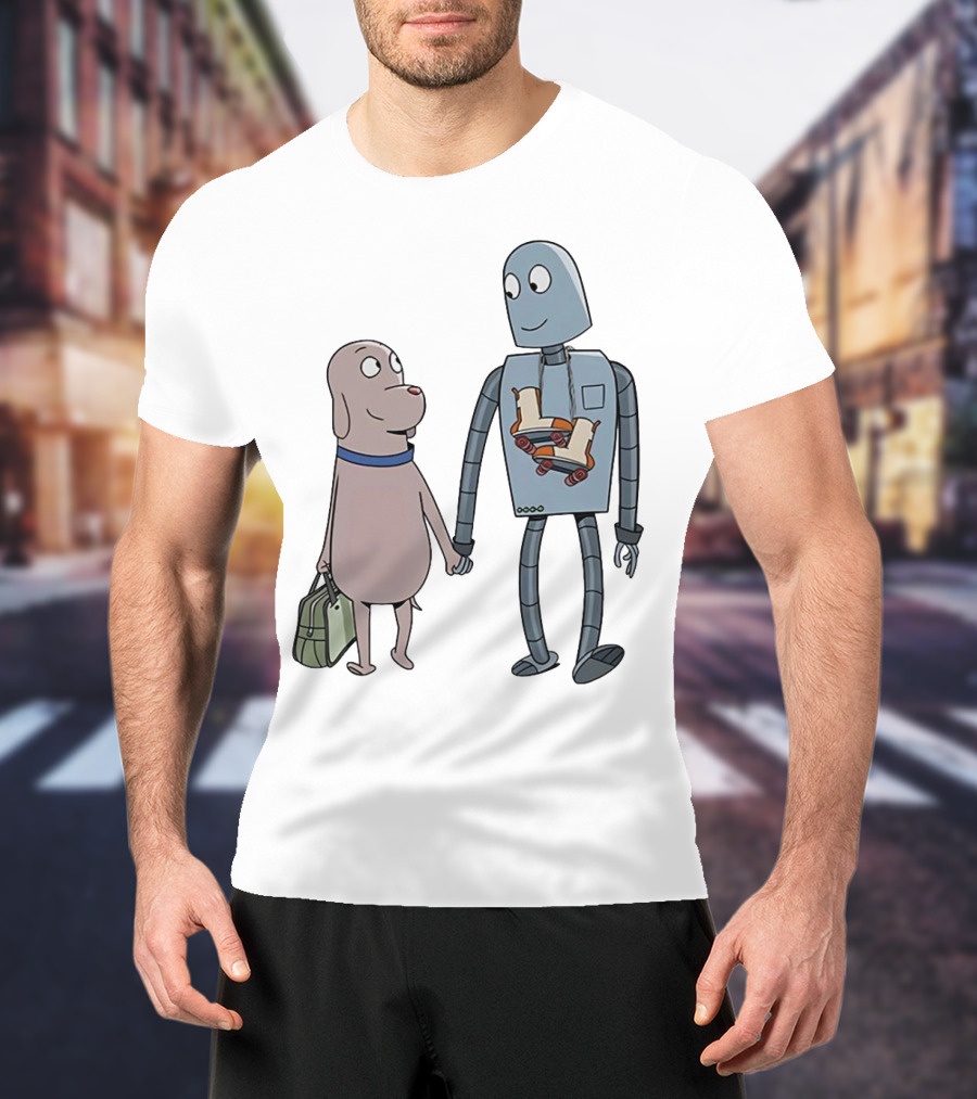 Companionship Adventure: Robot And Dog Journey T-Shirt