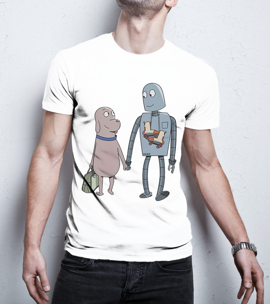 Companionship Adventure: Robot And Dog Journey T-Shirt