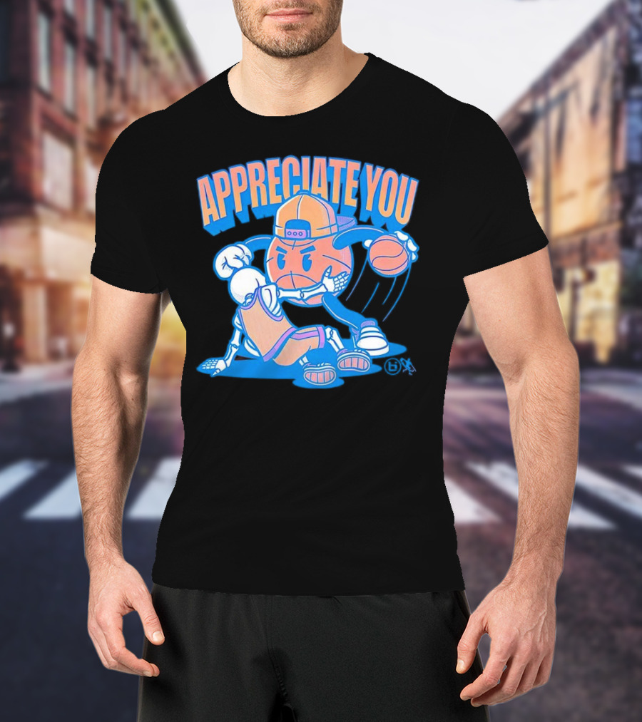 Ballislife Appreciate You Basketball Cartoon T-Shirt