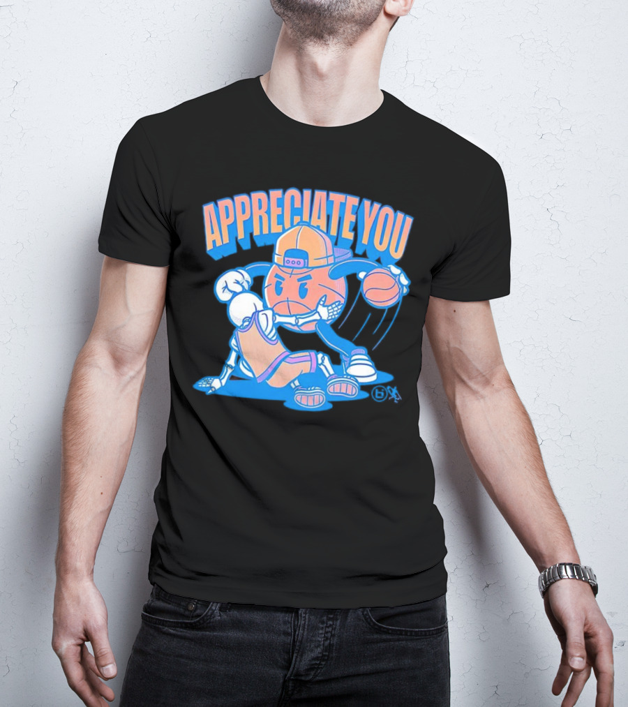 Ballislife Appreciate You Basketball Cartoon T-Shirt