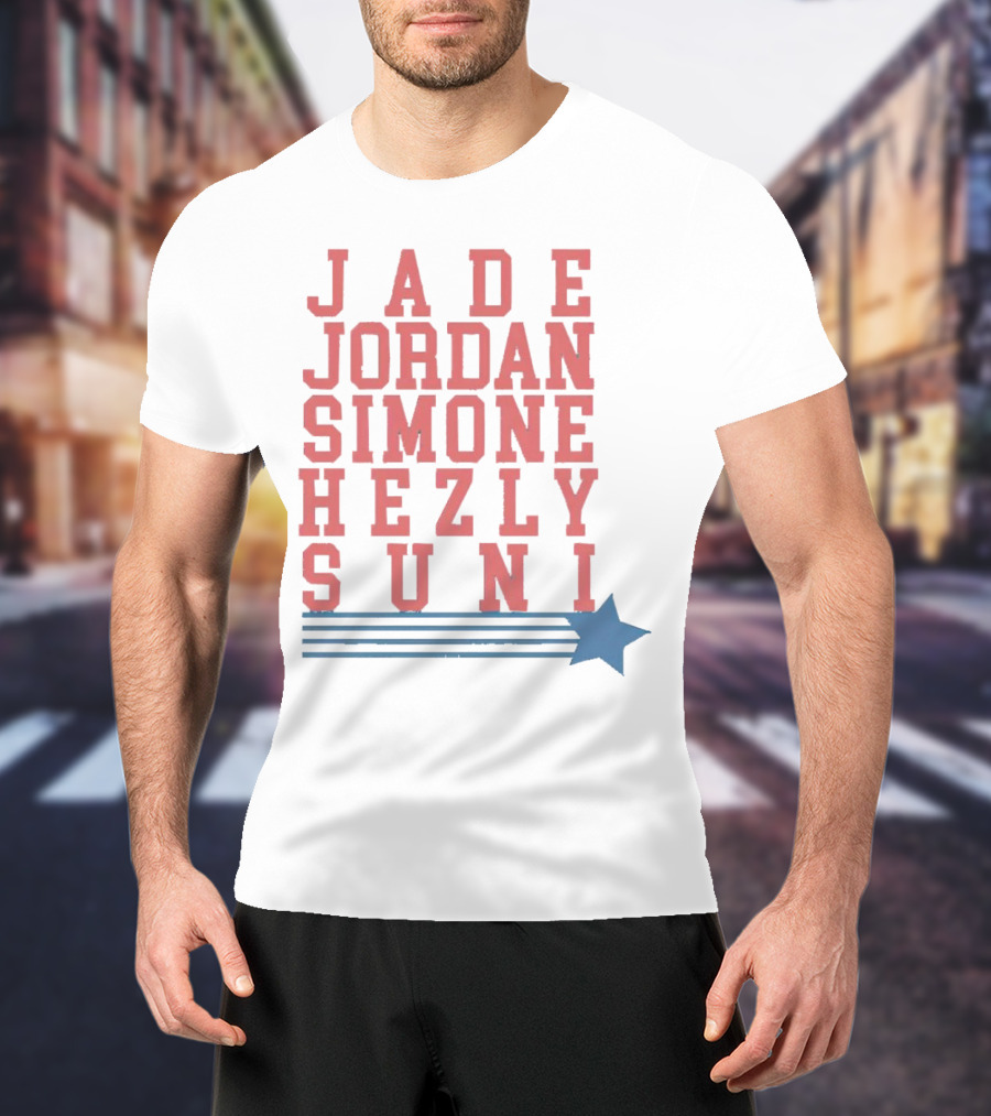 Jade Jordan Simone Hezly Suni Star Lines Sports T-Shirt