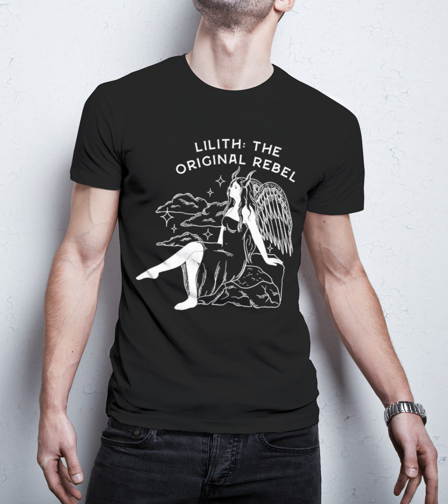 Lilith The Original Rebel Angelic Female Figure With Wings And Horns T-Shirt