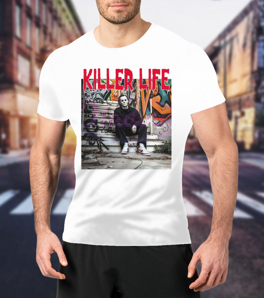 Michael Myers Killer Life Halloween Graffiti Steps T-Shirt