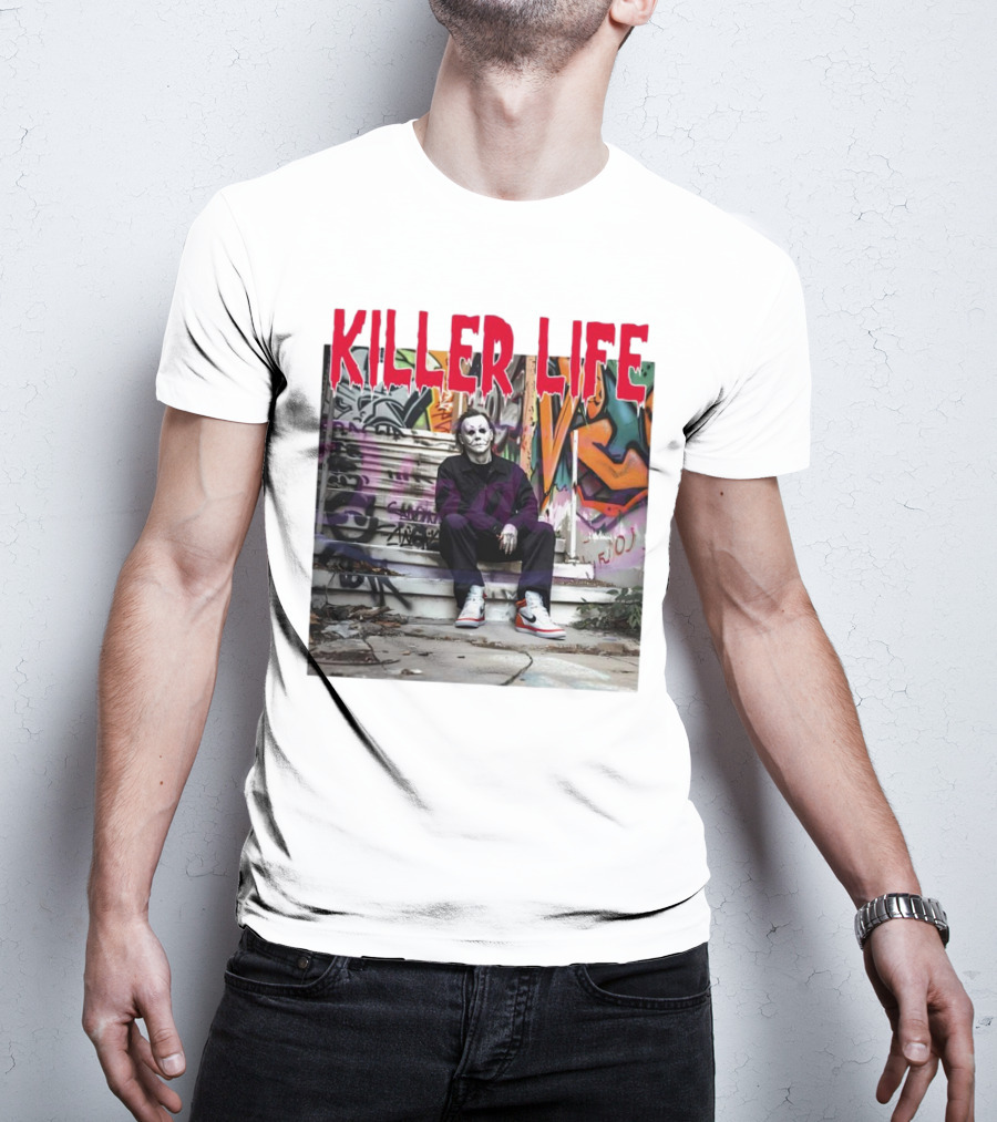 Michael Myers Killer Life Halloween Graffiti Steps T-Shirt