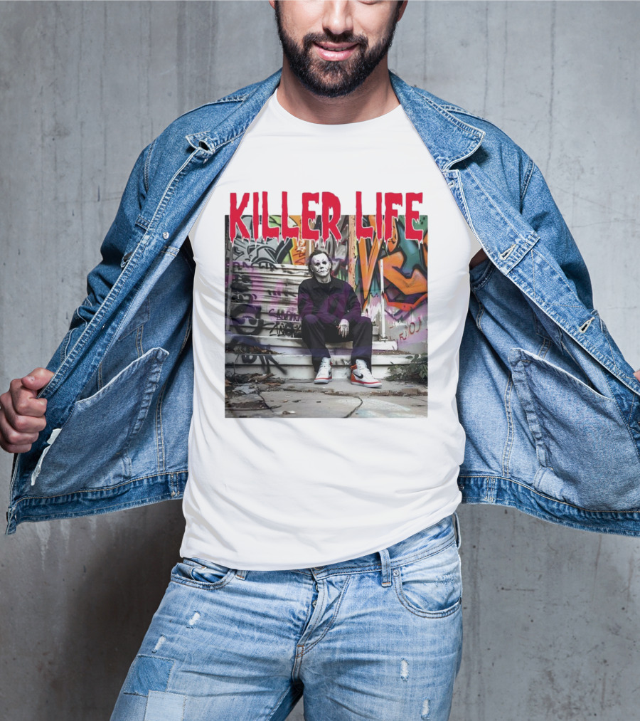 Michael Myers Killer Life Halloween Graffiti Steps T-Shirt