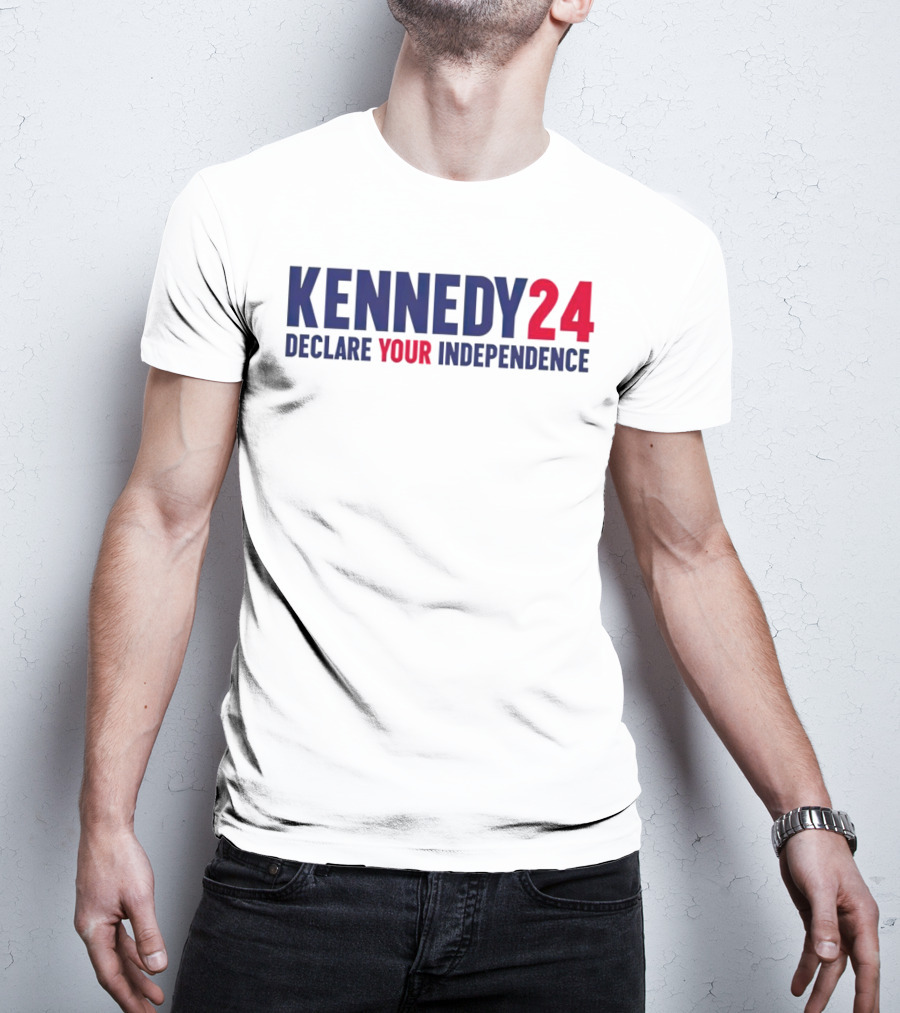 Kennedy 24 Declare Your Independence Bold Patriotic Message T-Shirt