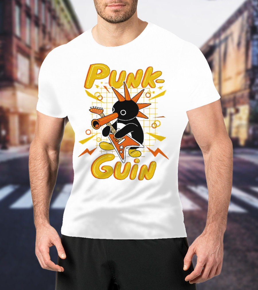 Punk-Guin Penguins Playing Musical Punk Guin T-Shirt